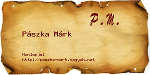 Pászka Márk névjegykártya